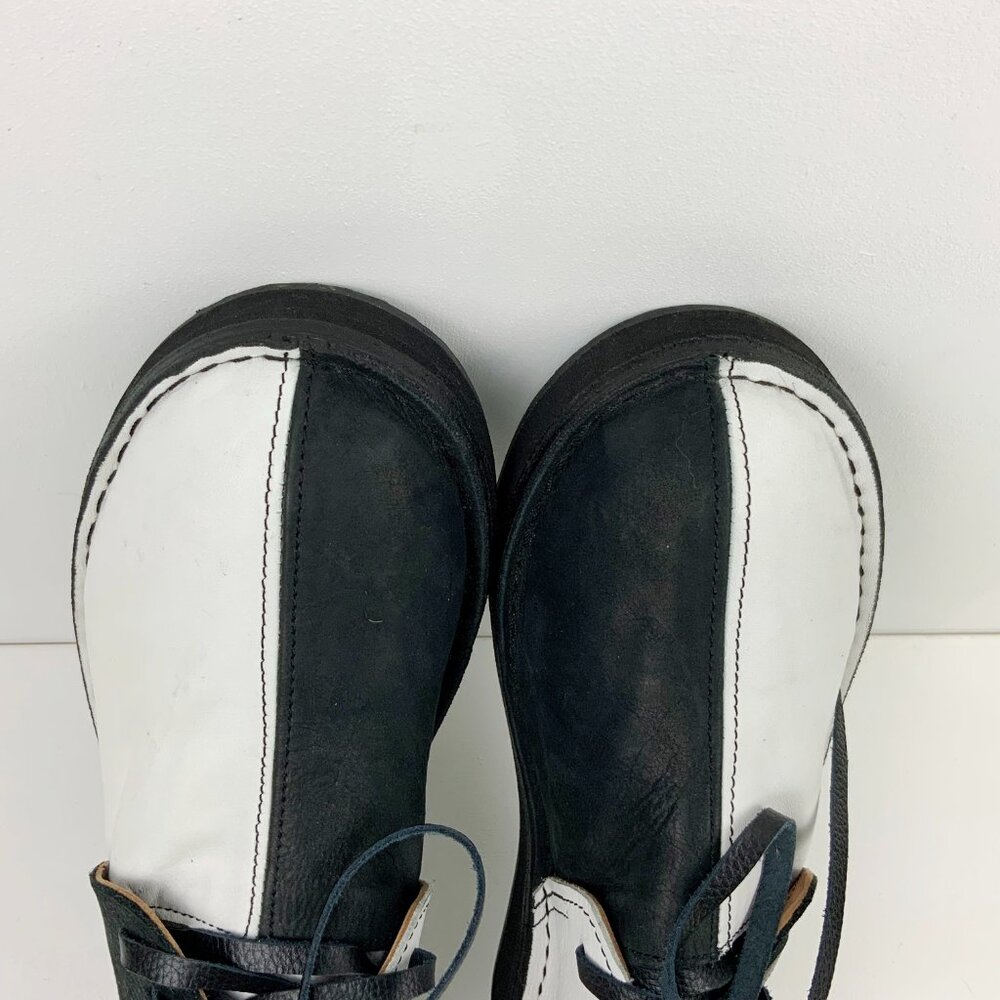 Men's Leather Black/White Split Toe Chukka Boots Italy Sz 8 - 8.5 - Picture 7 of 16